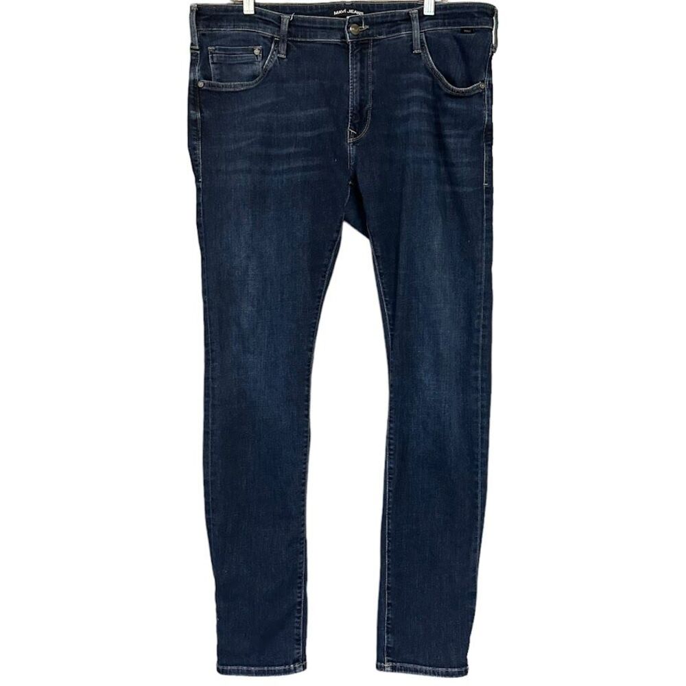 Mavi Denim Jake Slim Leg Dark Wash Stretch Jeans Mens 38‎ x 34